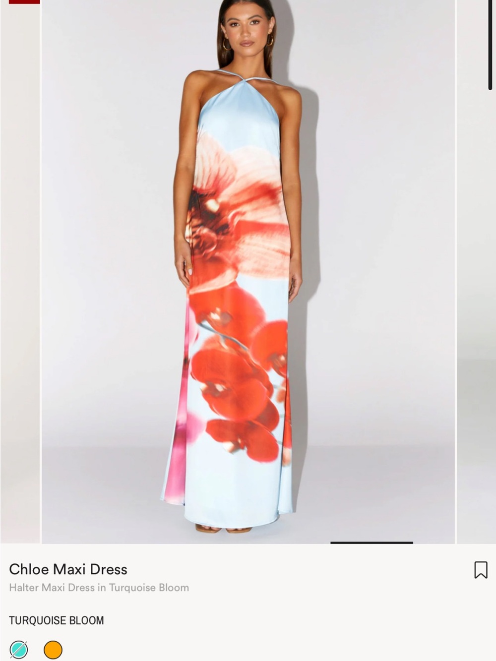 Peppermayo Chloe Turquoise Bloom Halter Maxi Dress with floral print NWT size 0